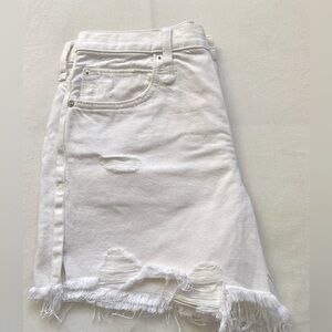 Free People Loose Cannon White Jean Shorts Size 28
